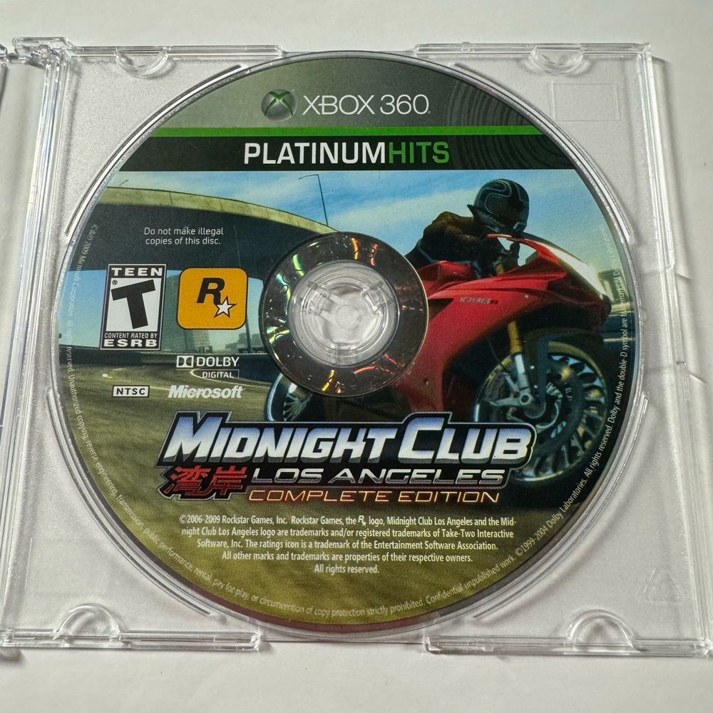 Midnight Club Los Angeles Complete Edition (Xbox 360, 2009) Disc Only